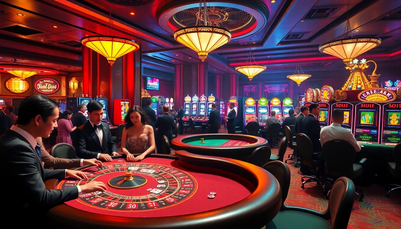 Experience the excitement of gambling at https://uu88.dad/ with players enjoying a vibrant casino scene.